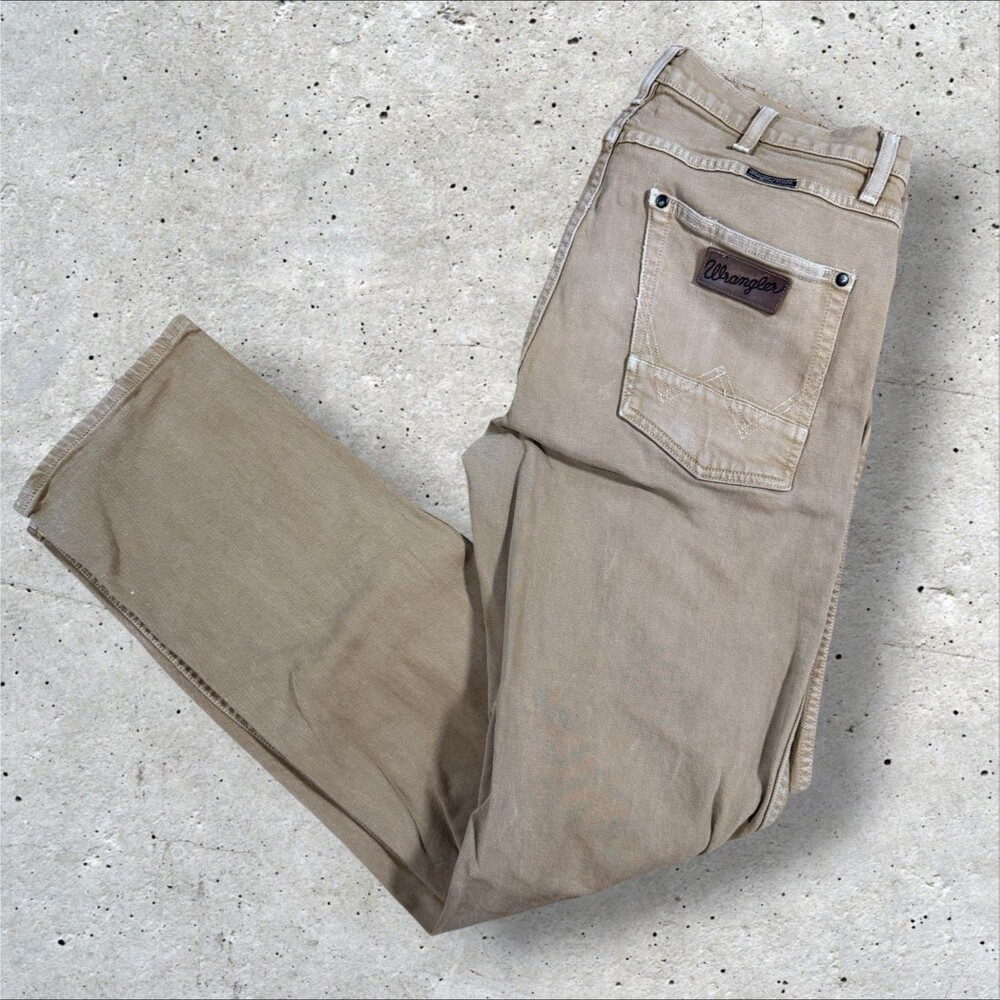 Roark x Wrangler HWY 128 Twill Pants Mens Size 34x32 Tan Canvas Work Jeans